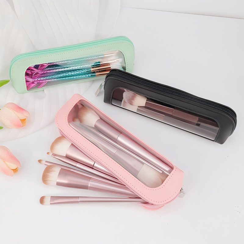Travel Accessories Bag - Small Clear PU Leather Travel Makeup