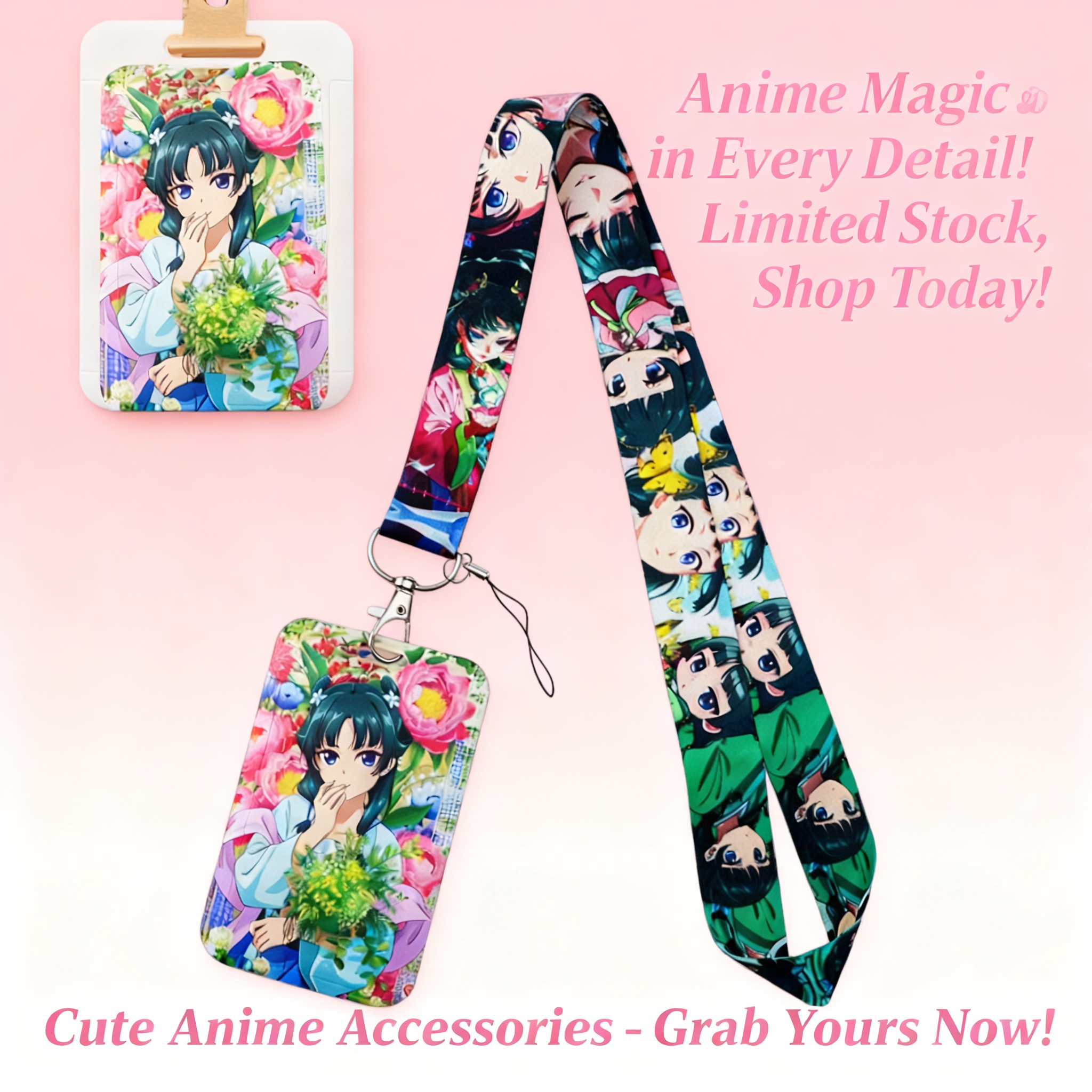 Travel Accessories New - Cute Anime Girl Lanyard Neck Strap