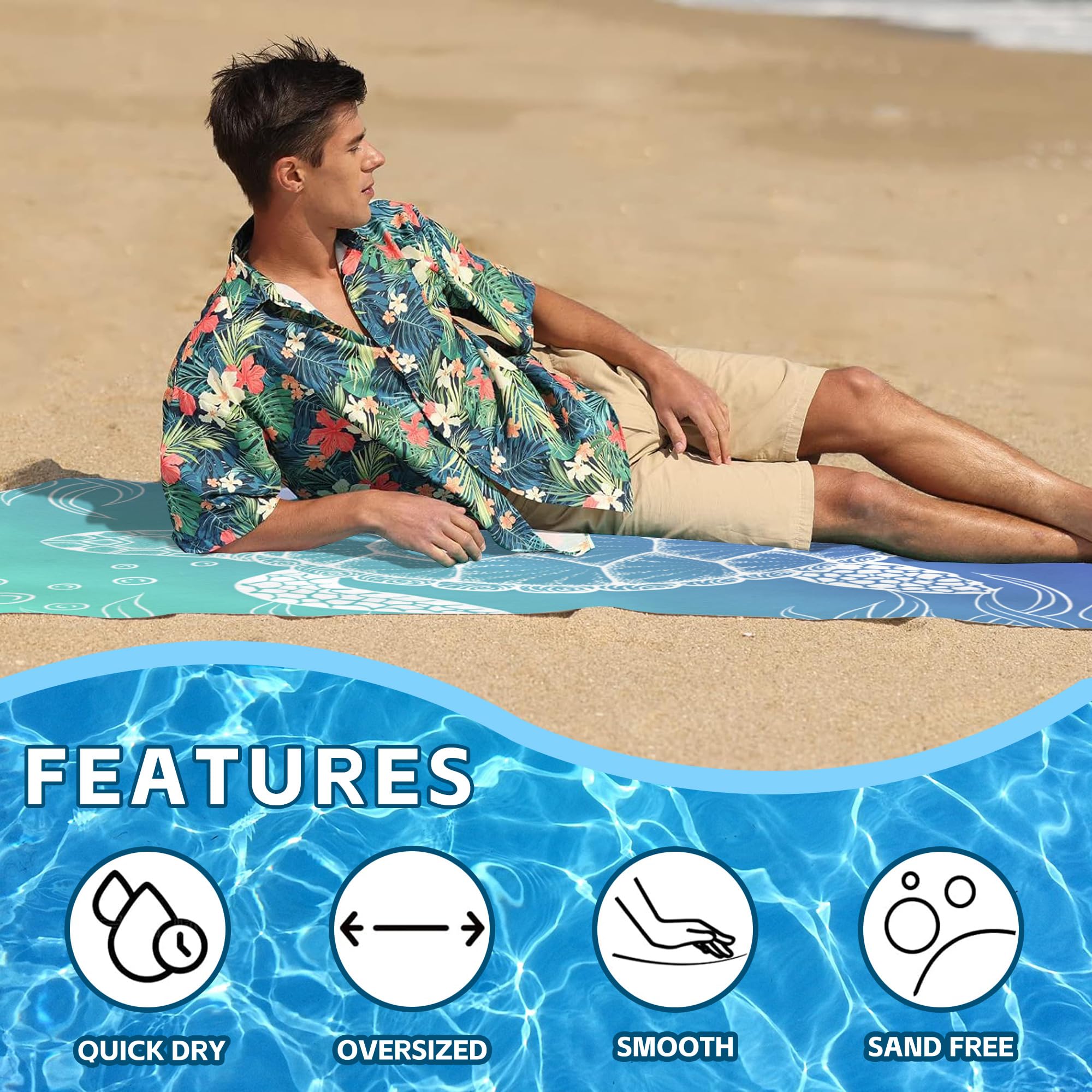 Microfiber Beach TowelLarge Qu - Travel Towel Quick Dry reseña y precio