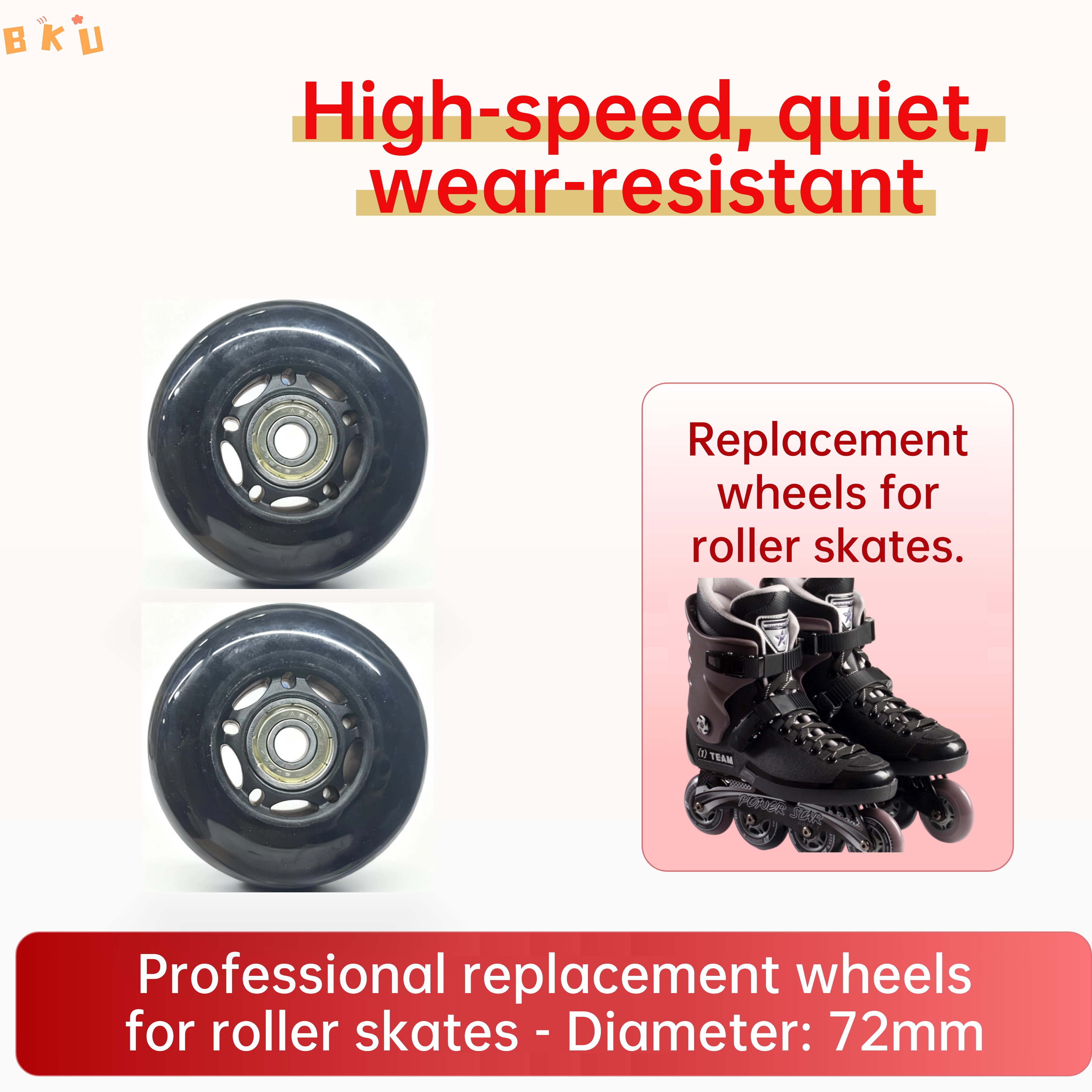 2 Pcs 72mm PU Wheels, High-Spe - Luggage Wheel Replacement reseña y precio