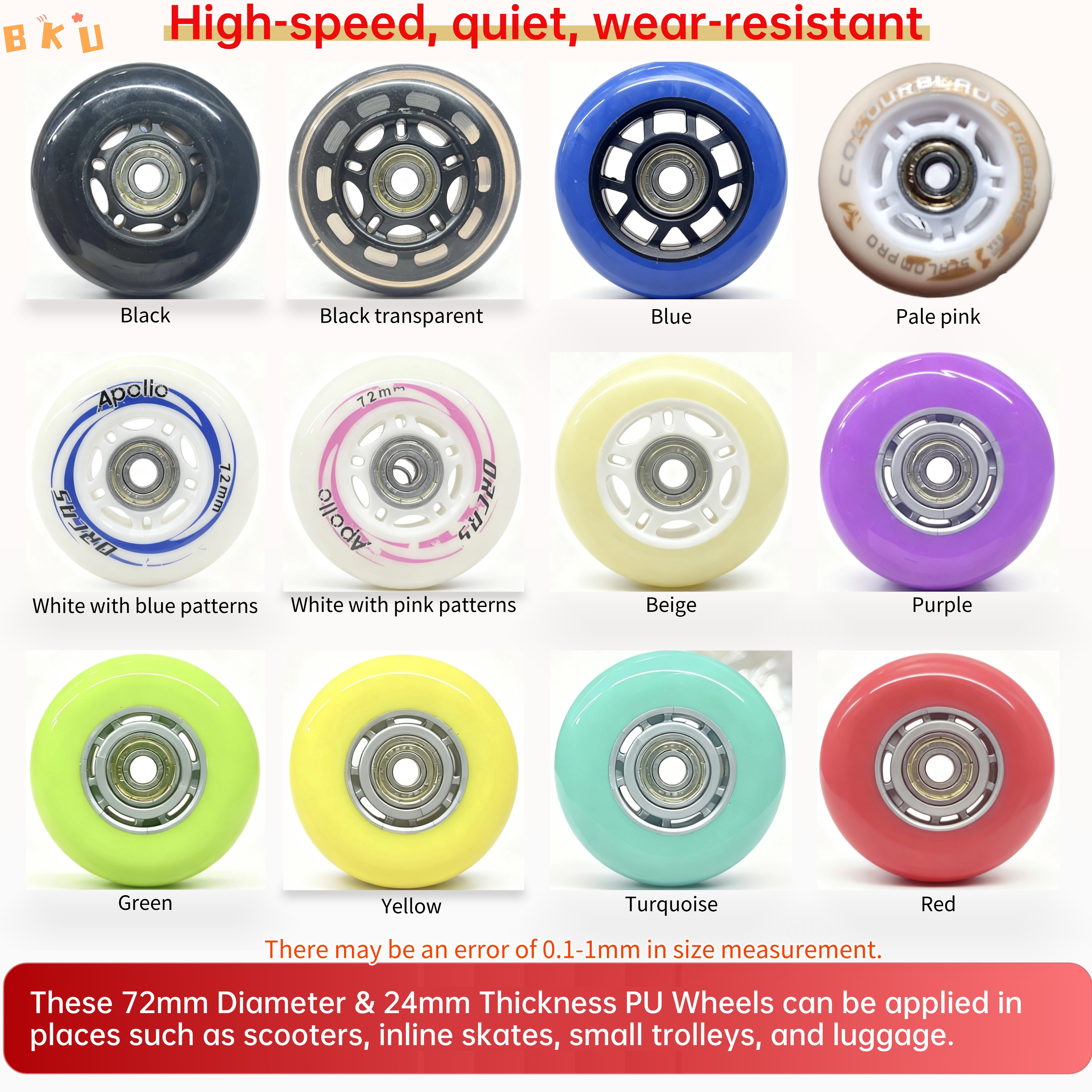 2 Pcs 72mm PU Wheels, High-Spe - Luggage Wheel Replacement reseña y precio