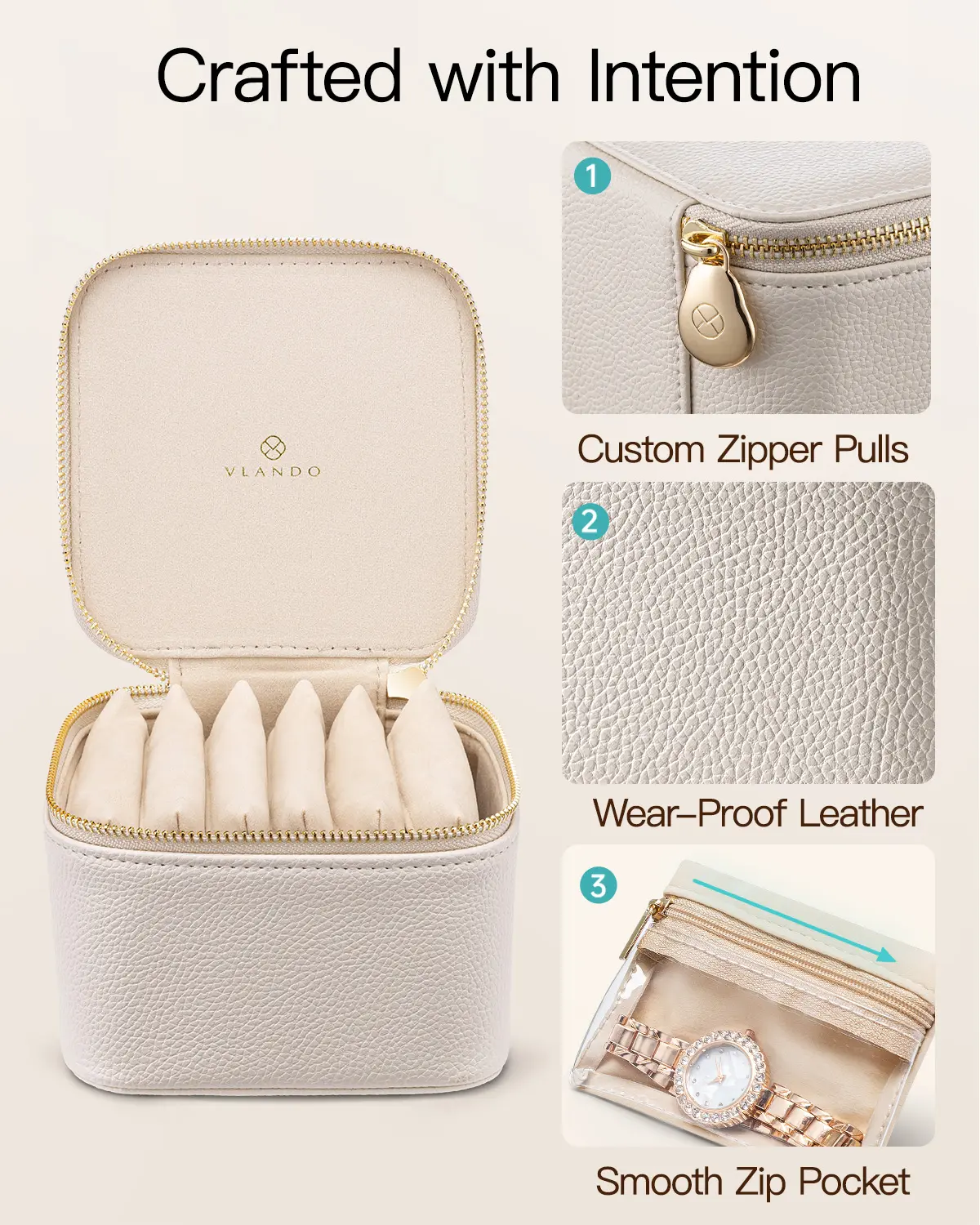 VLANDO Small Travel Jewelry Ca - Travel Accessories Pouch For Women reseña y precio