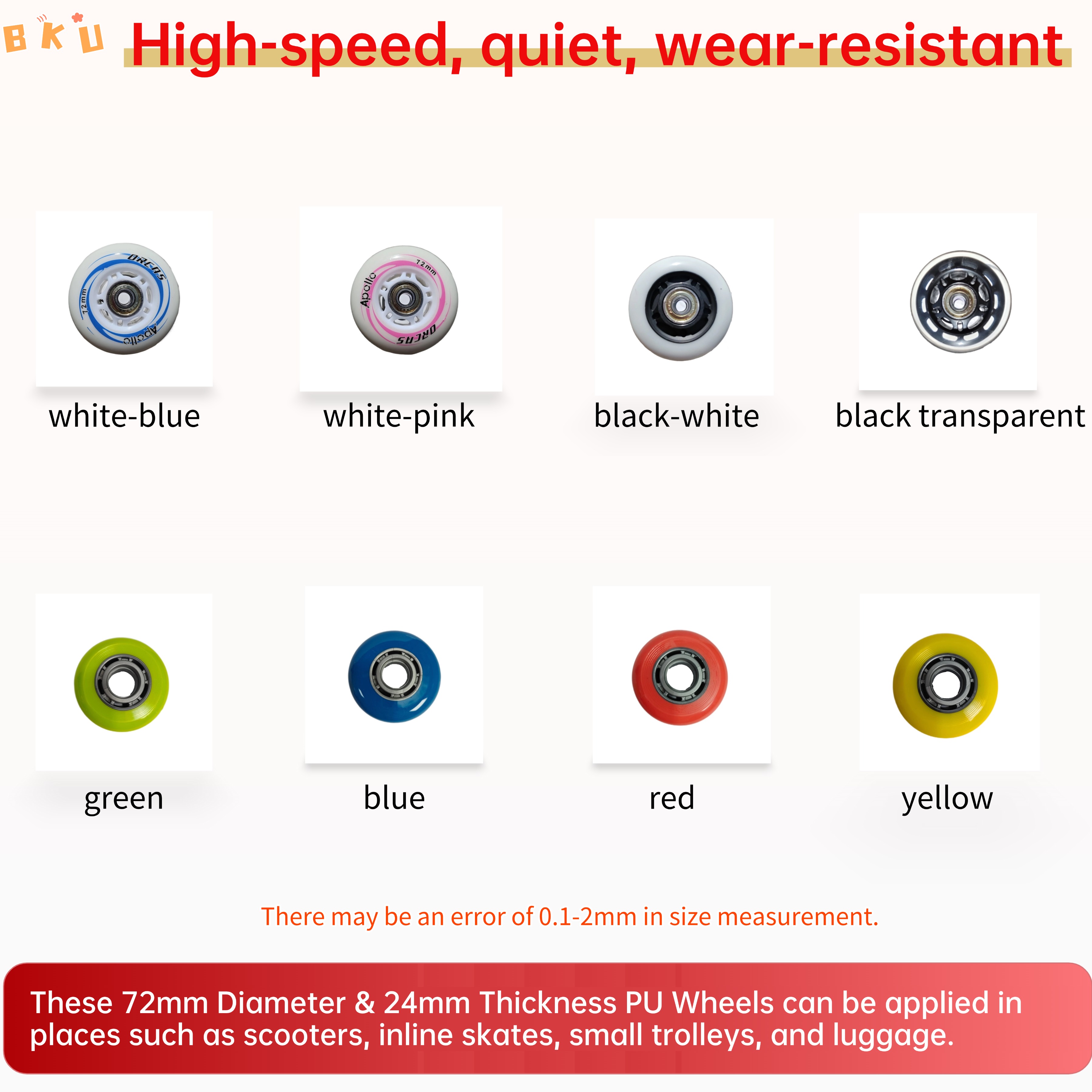 2 Pcs 72mm Inline Skate Replac - Luggage Wheel Replacement reseña y precio