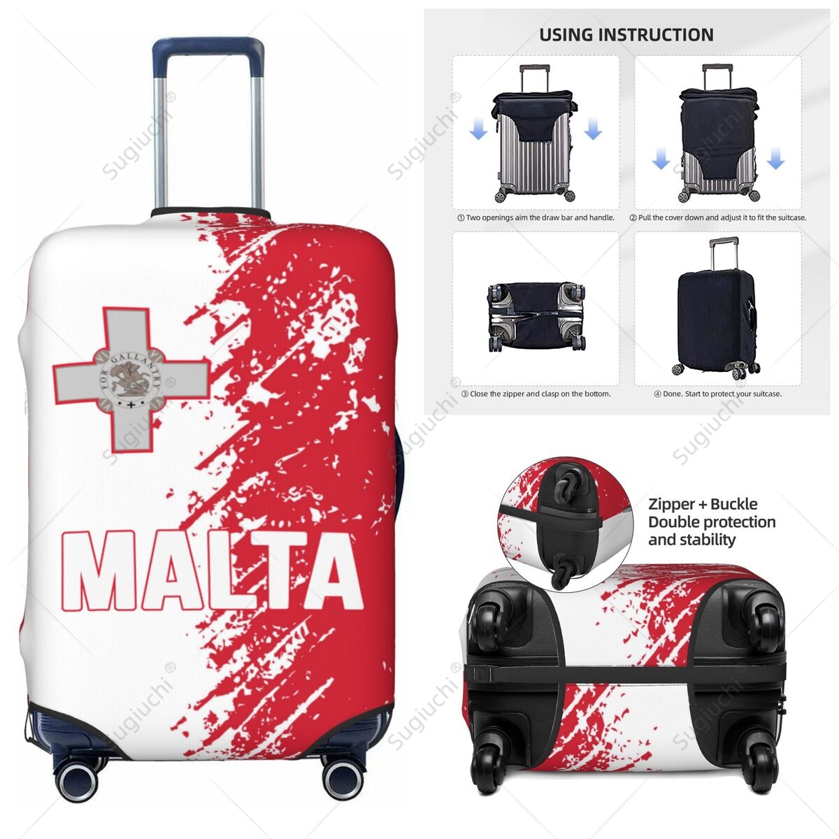 Malta Flag Luggage Cover Suitc - Travel Accessories Malta reseña y precio