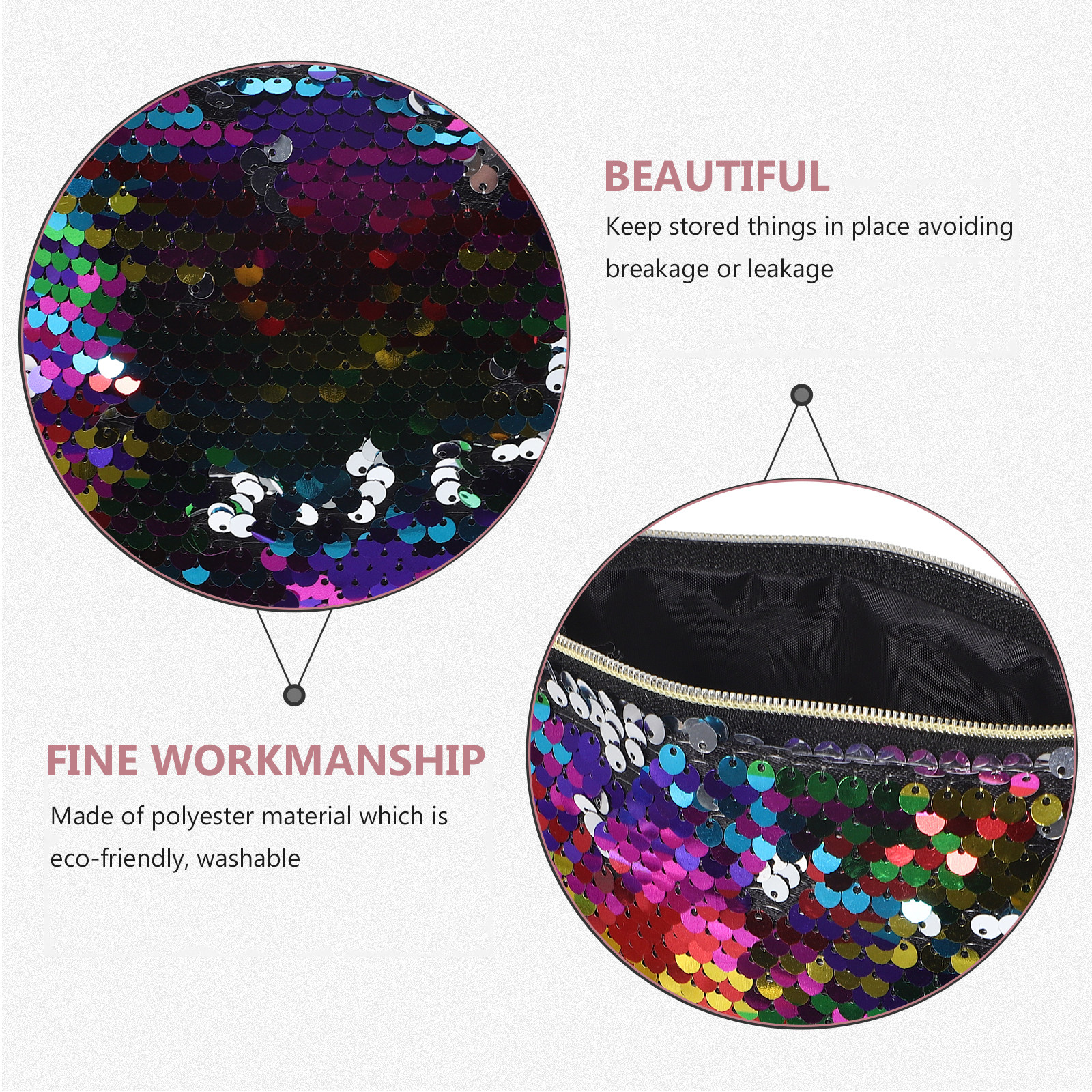 Eco Friendly Polyester Sequine - Travel Accessories Pouch For Women reseña y precio
