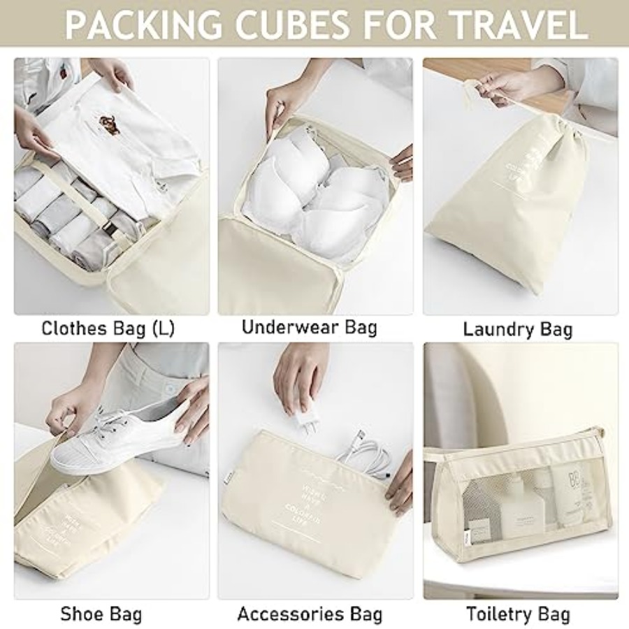 8 Set Packing Cubes for Travel - Travel Accessories Bag reseña y precio