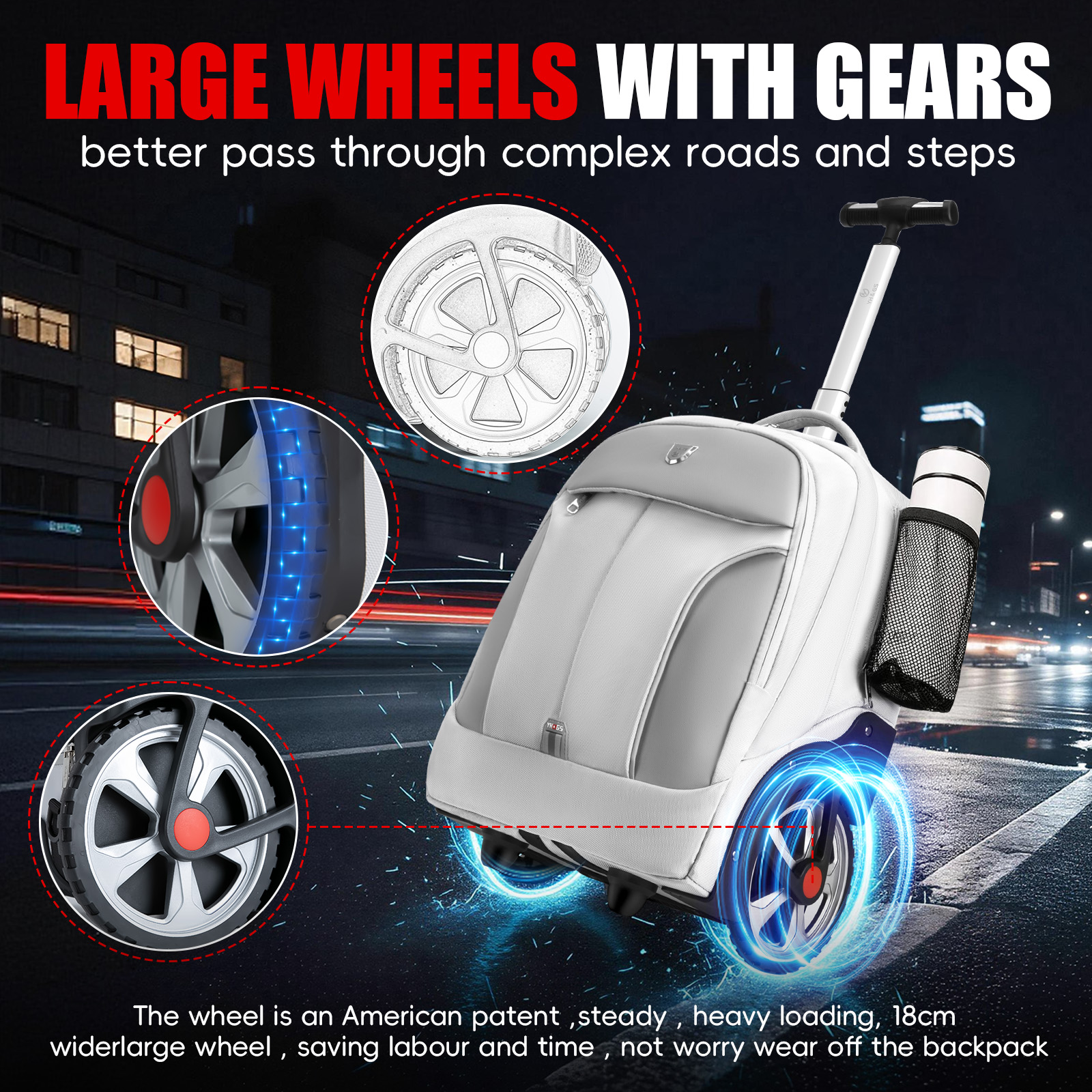 Rolling Luggage Backpack With  - Luggage Wheel Replacement reseña y precio