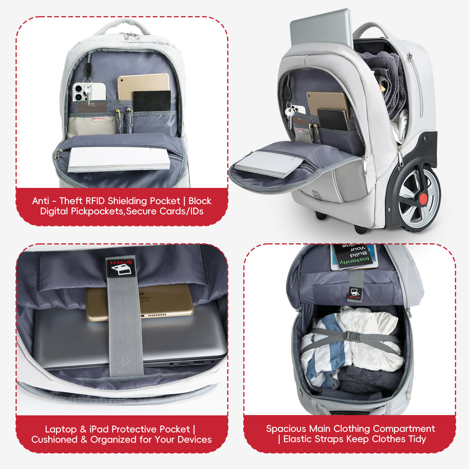 Rolling Luggage Backpack With  - Luggage Wheel Replacement reseña y precio