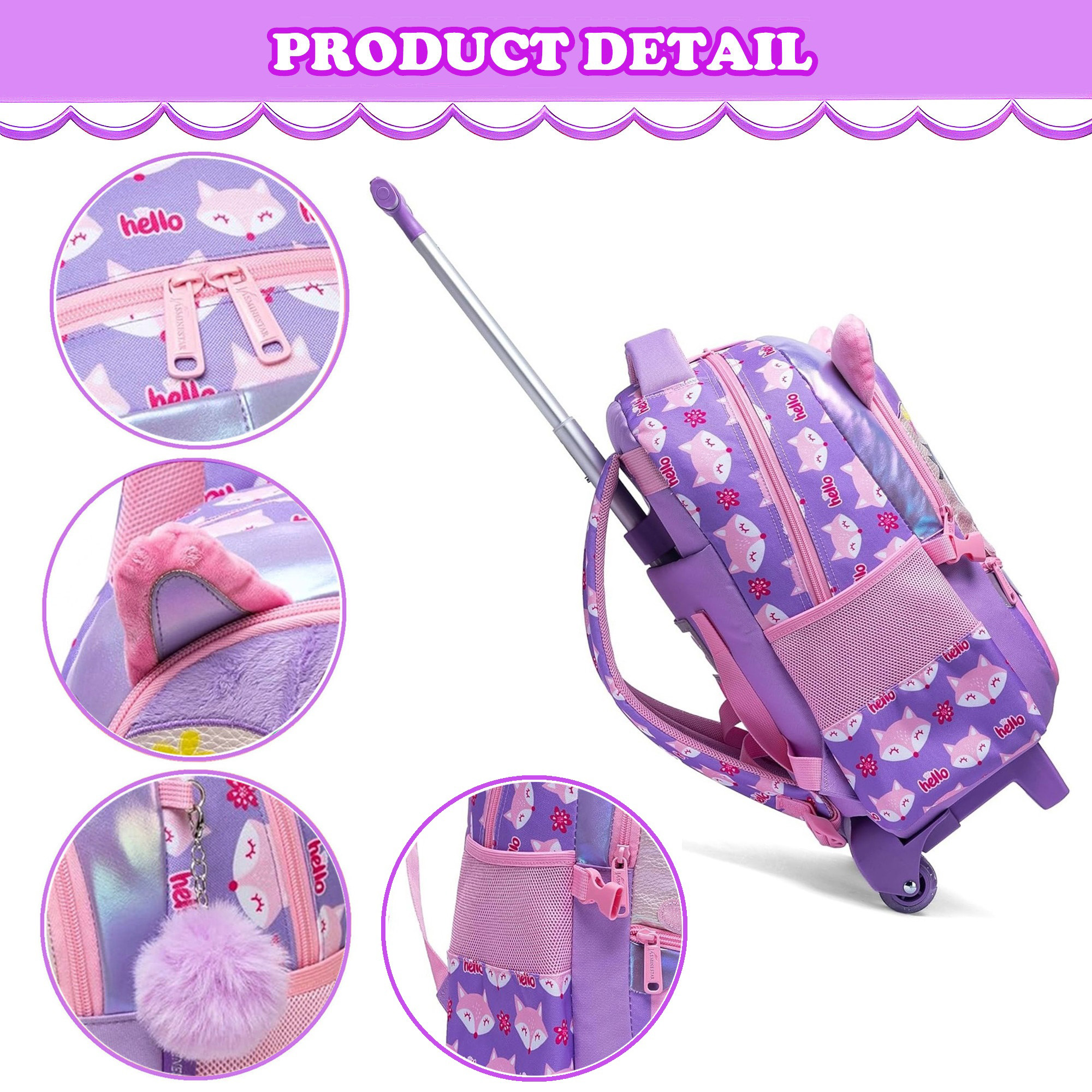 Kids Rolling Backpack for Girl - Luggage Wheel Replacement reseña y precio