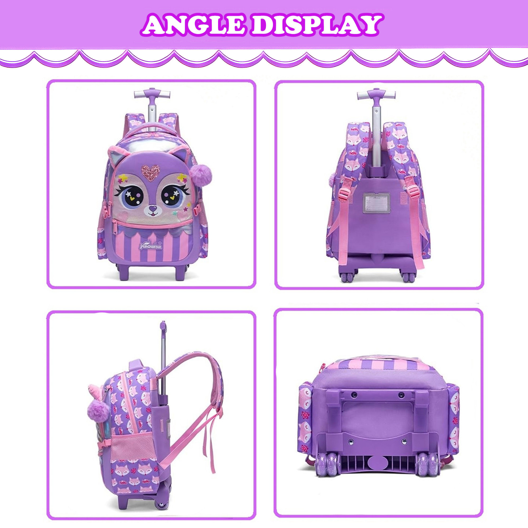 Kids Rolling Backpack for Girl - Luggage Wheel Replacement reseña y precio