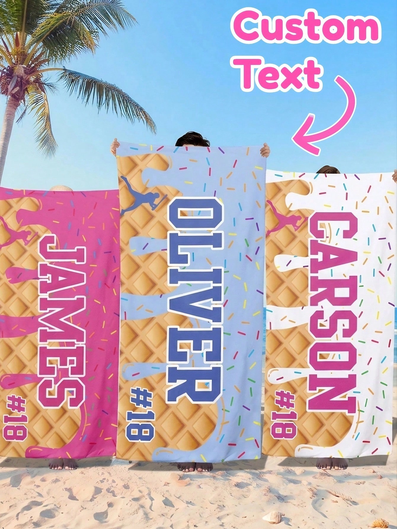 1pc Custom Text Ice Cream Base - Travel Towel Quick Dry reseña y precio