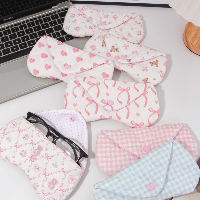 Ins Korean Plaid Fabric Heart  - Travel Accessories Pouch For Women reseña y precio