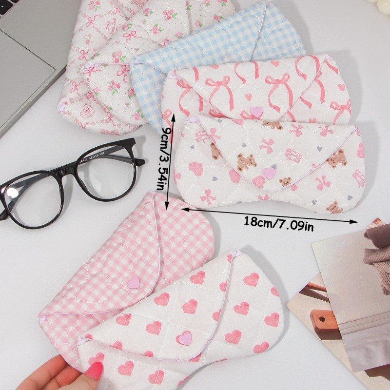 Ins Korean Plaid Fabric Heart  - Travel Accessories Pouch For Women reseña y precio