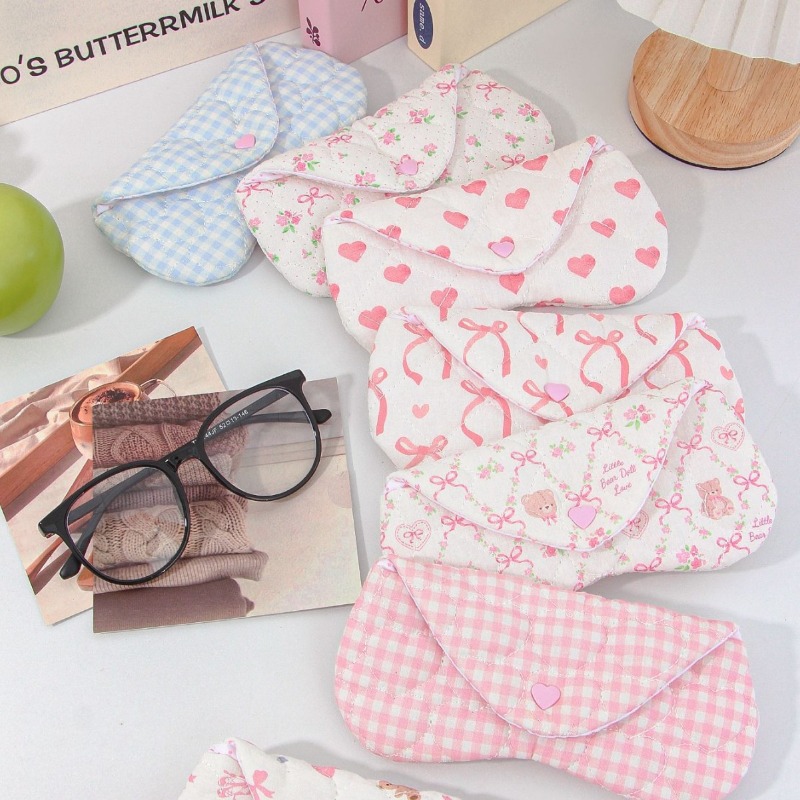Ins Korean Plaid Fabric Heart  - Travel Accessories Pouch For Women reseña y precio