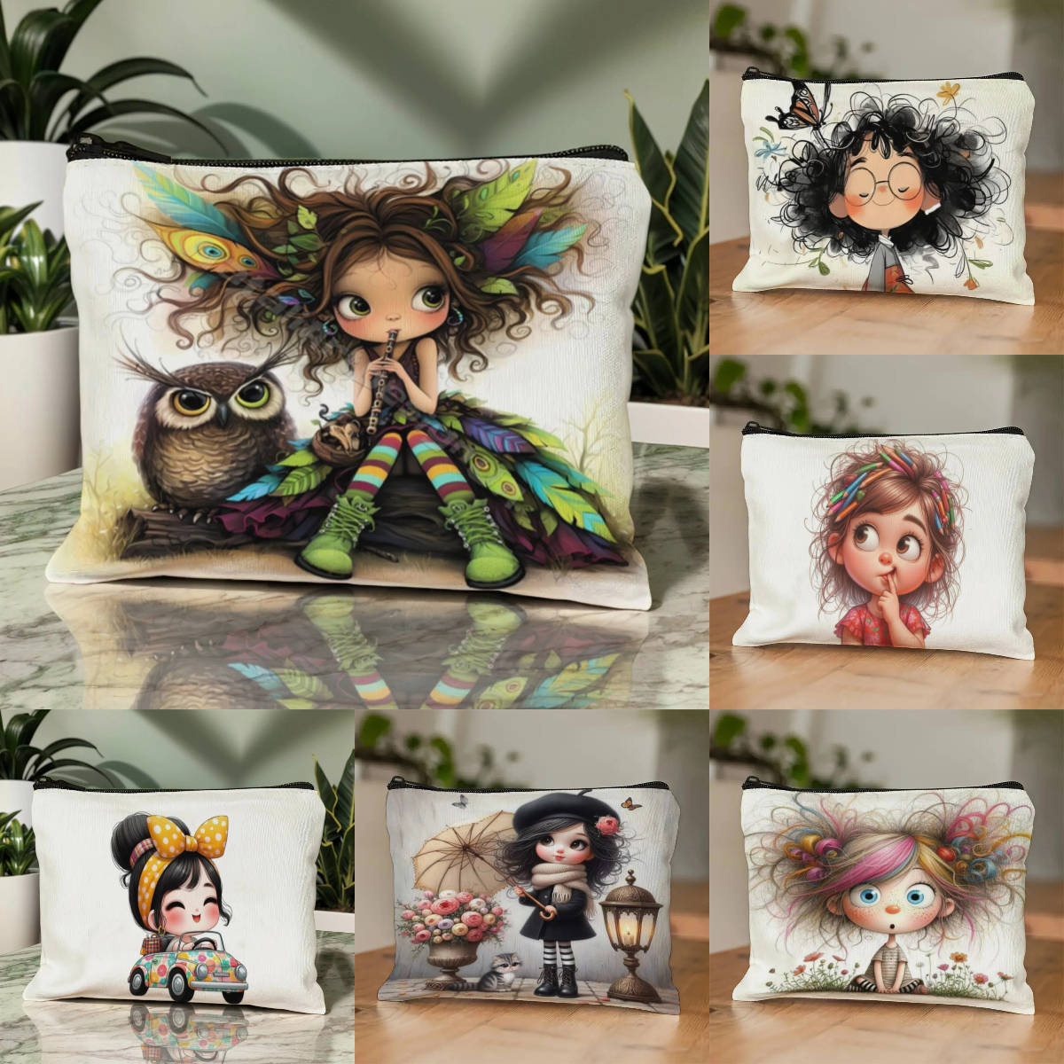 Cartoon Girl Makeup Bag Zipper - Travel Accessories Bag reseña y precio