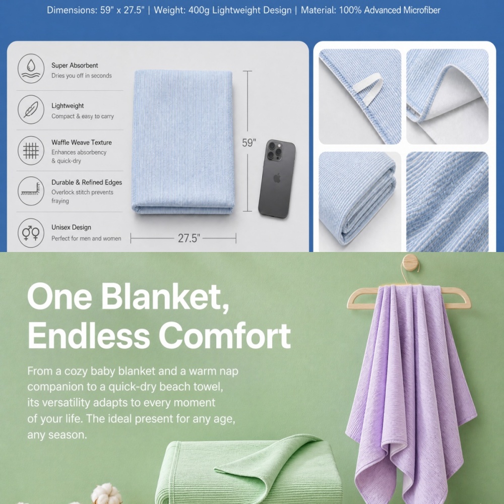 BRLPONVE 100% Cotton Striped B - Travel Towel Quick Dry reseña y precio
