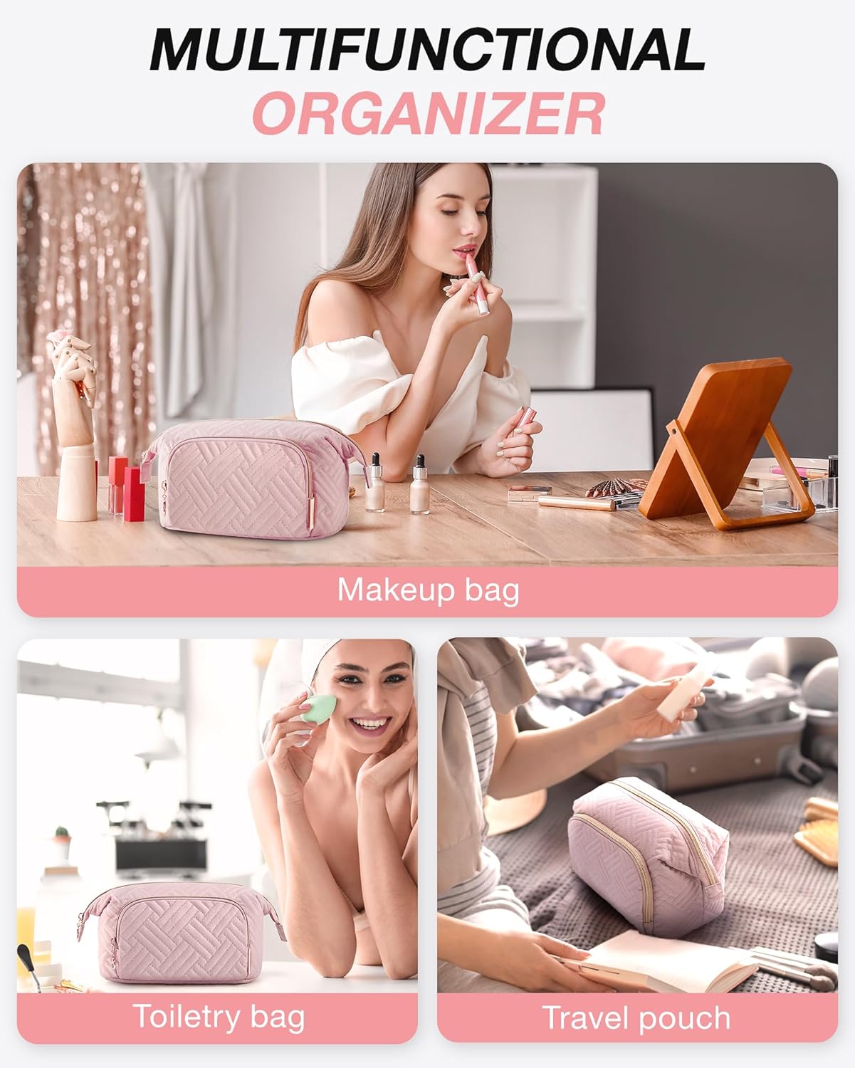 BAGSMART Travel Makeup Bag, Co - Travel Accessories Pouch For Women reseña y precio