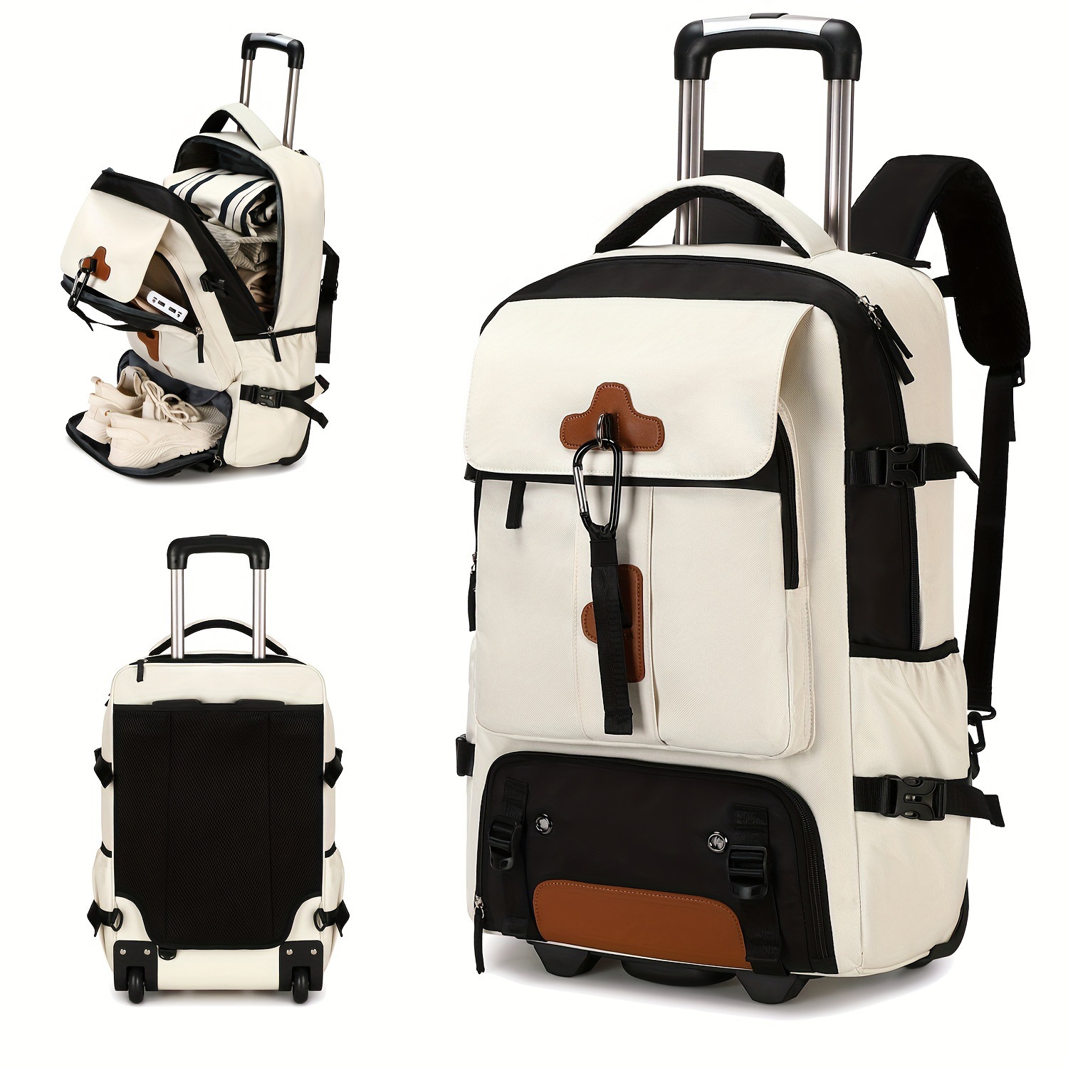 Rolling Backpack Large Capacit - Travel Accessories Bag For Men reseña y precio