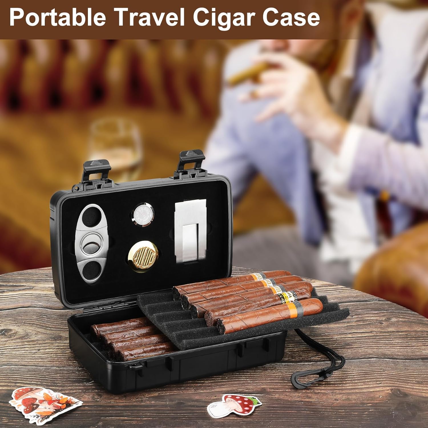 Portable Cigar Humidor Holds 1 - Travel Accessories reseña y precio