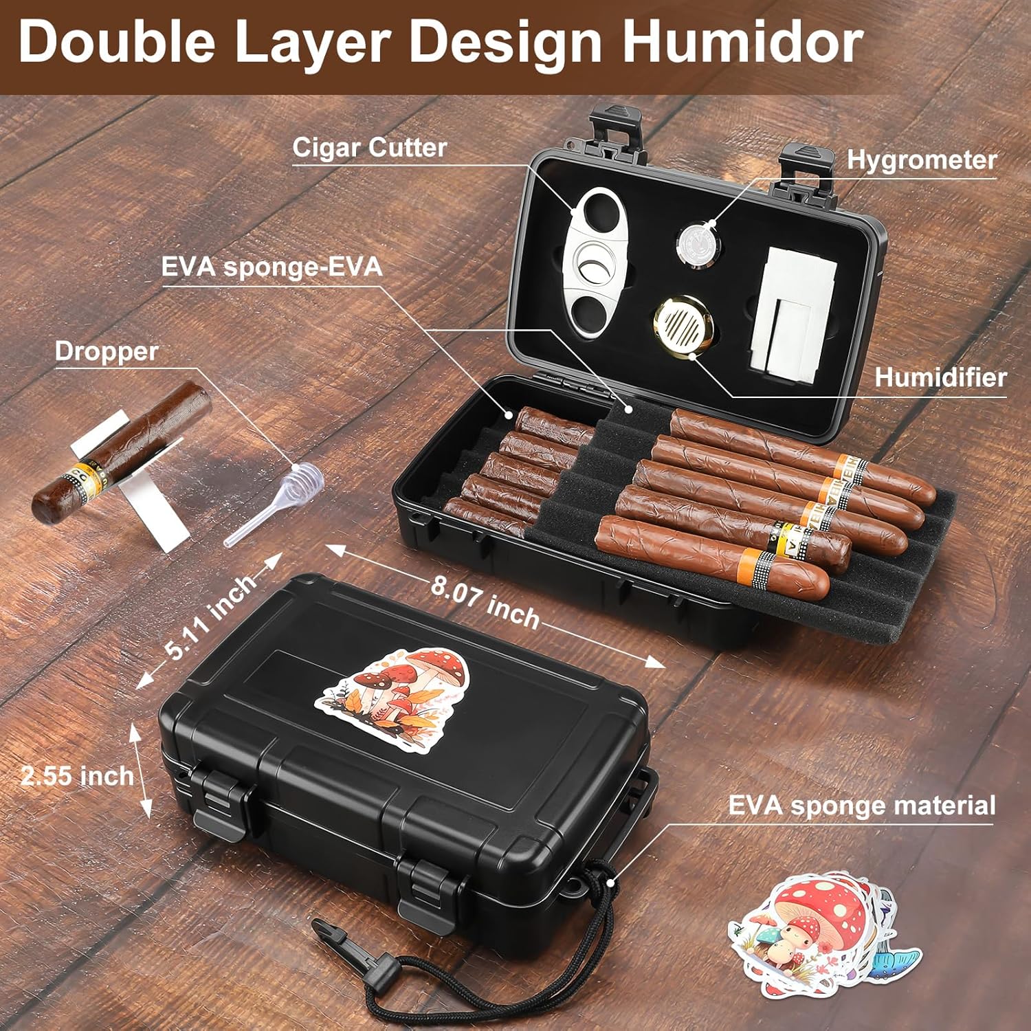 Portable Cigar Humidor Holds 1 - Travel Accessories reseña y precio