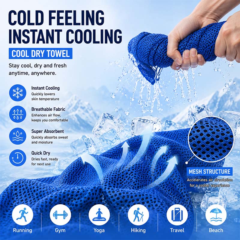 Portable Cooling Sports Towel  - Travel Towel Quick Dry reseña y precio